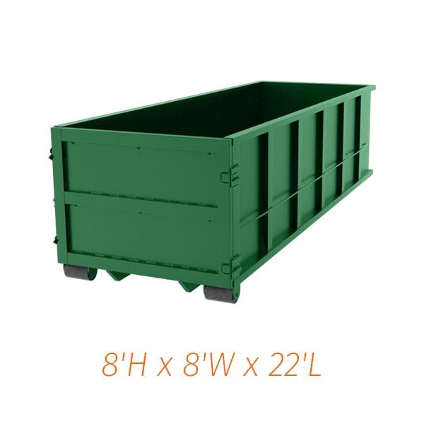 you can typically rent a 40 yard dumpster for up to 7-10 days, depending on the service provider